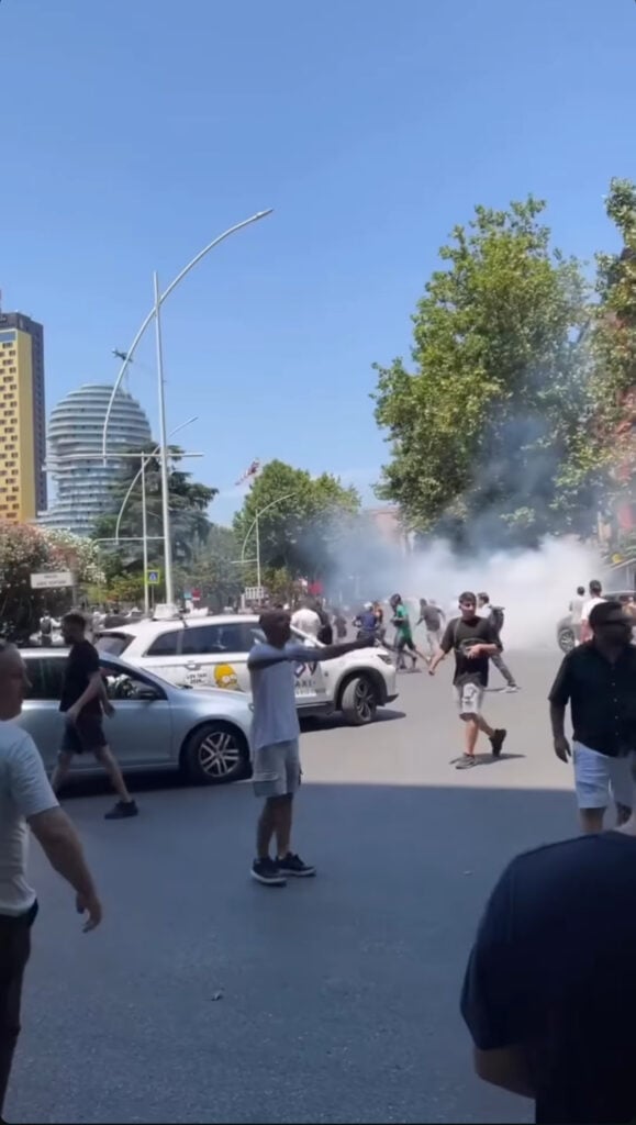 Albanian Police Fire Tear Gas As Tirana Anti-Government Protest Turns Violent