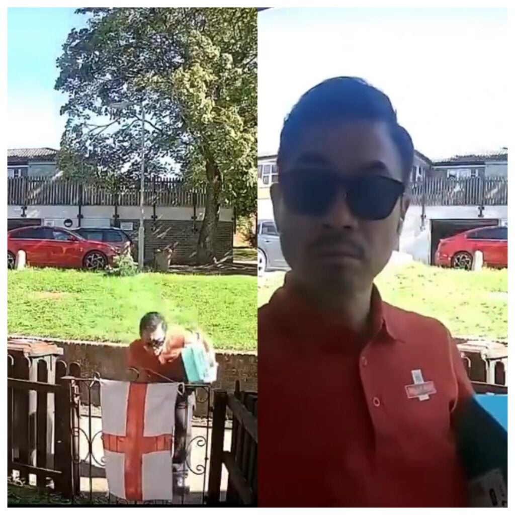 Royal Mail Worker Appears to Spit on England Flag in Doorbell Video